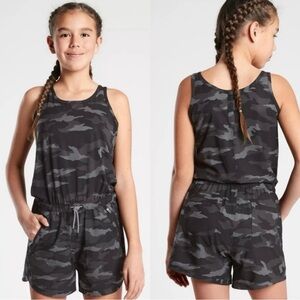 Athleta Girl Black Camo Romper Size Medium - NWT